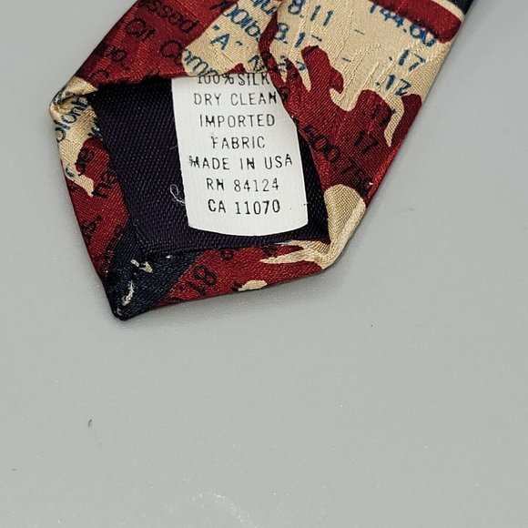 RM Style 1995 Ralph Marlin Necktie Stockmarket Bulls Bears Silk USA Vintage - Picture 6 of 7